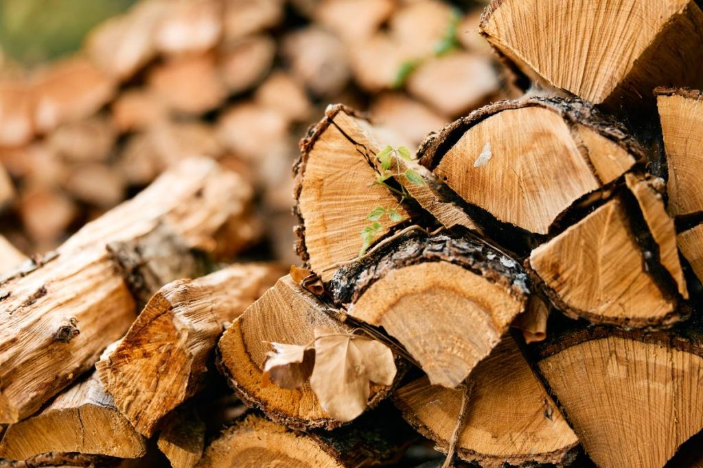Des bois de chauffage empilés