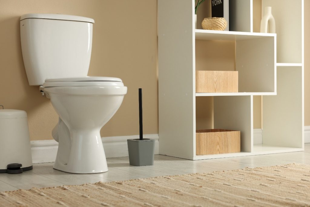 Intérieur de salle de bain avec une toilette